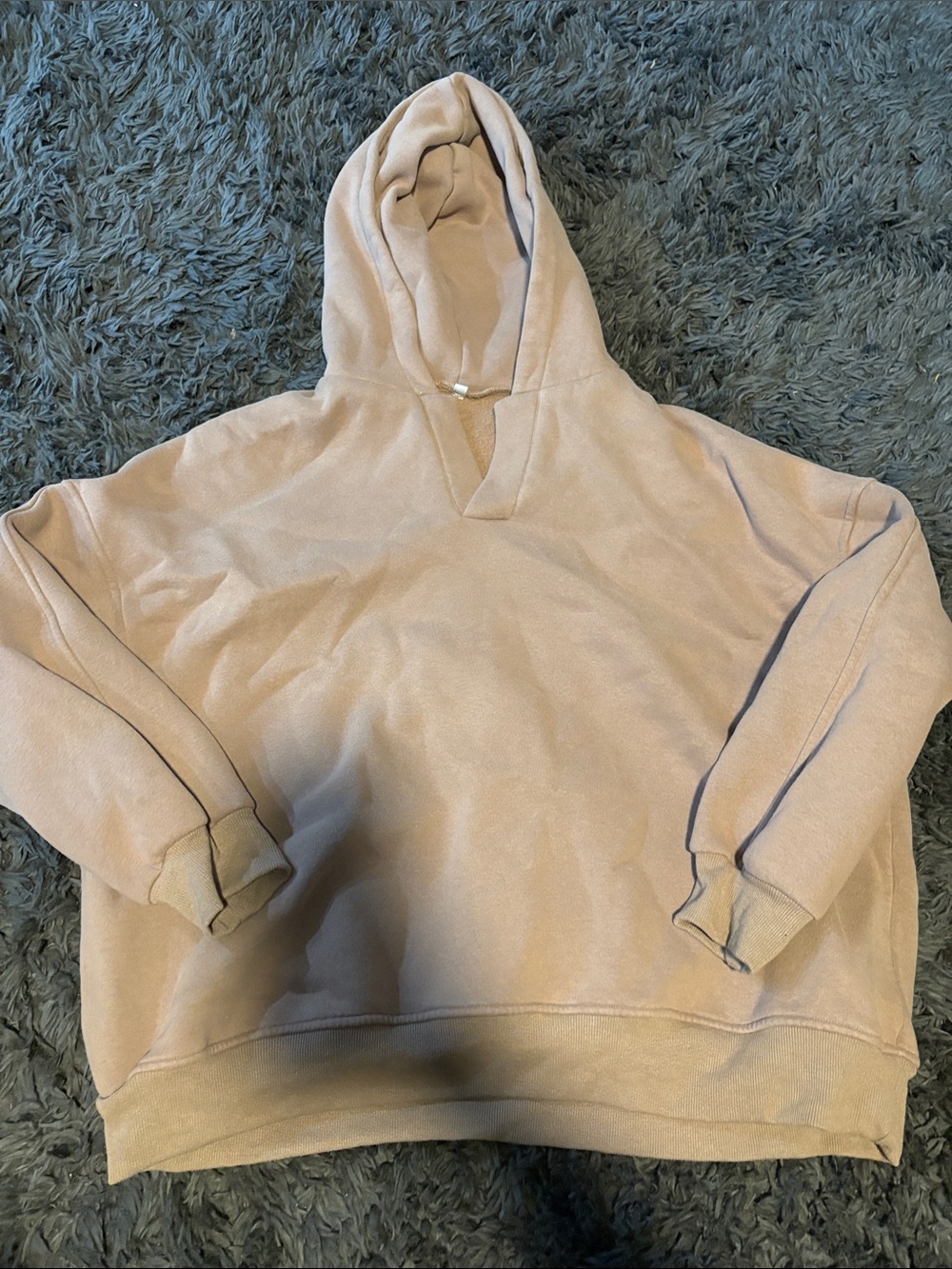Women's Cream Hooded Pullover Sweatshirt